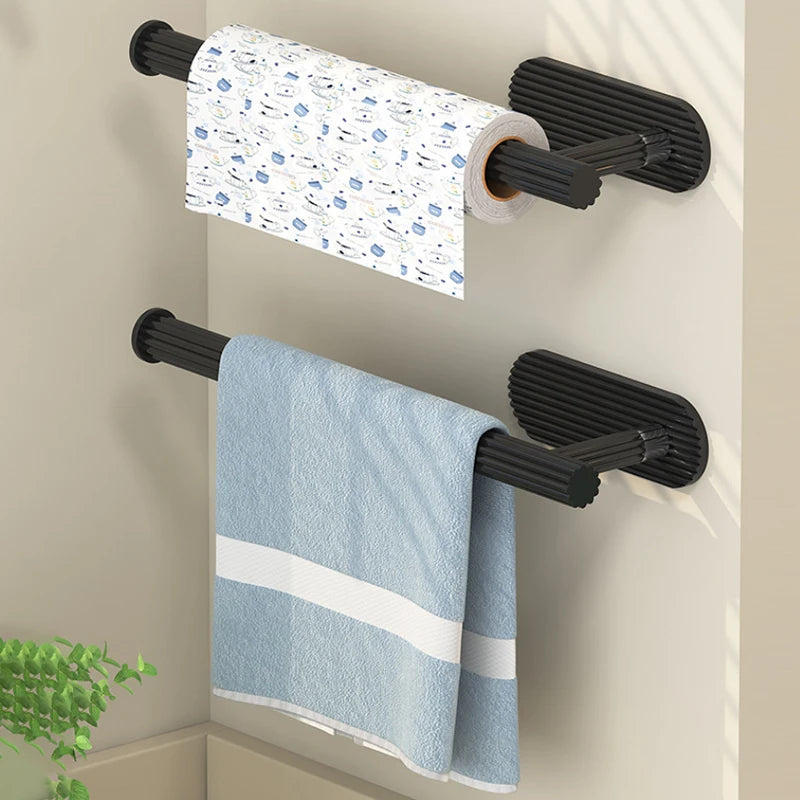 porte serviettes moderne porte papier toilette noir blanc motif géométrique motif tasses