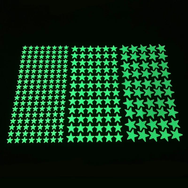 sticker lumineux étoiles vert fluo moderne adhésif chambre enfant décoration mur pièce