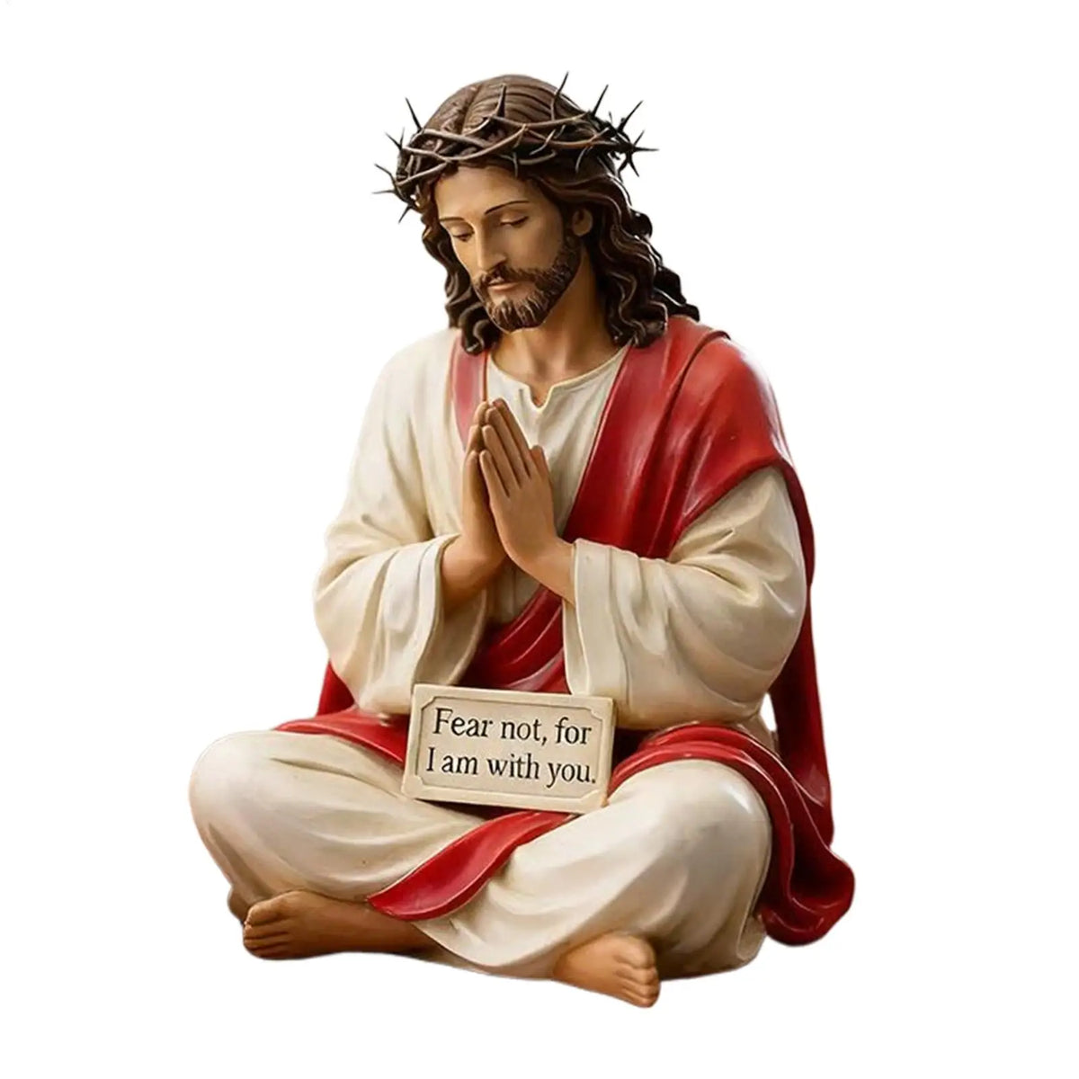 statue jésus résine inscription fear not religieuse moderne maison chambre