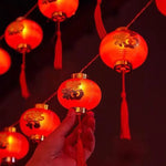 décoration festive lanternes chinoises rouge caractères chinois guirlande lumineuse éclairage noël nouvel an mariage
