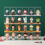 organisateur jouets transparent empilable multicolore figurines collection cartoonesque boîtes d'exposition acrylic modernes cartes d’identité