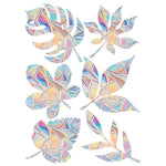 sticker decoratif multicolore geometrique moderne adhesif coeurs papillons champignons feuilles lune echangable fenetre maison