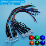 Diodes led rouges bleues vertes transparentes pré câblées 12V ronde modernes 20cm
