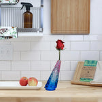 vase verre bleu rose violet texturé moderne facettes