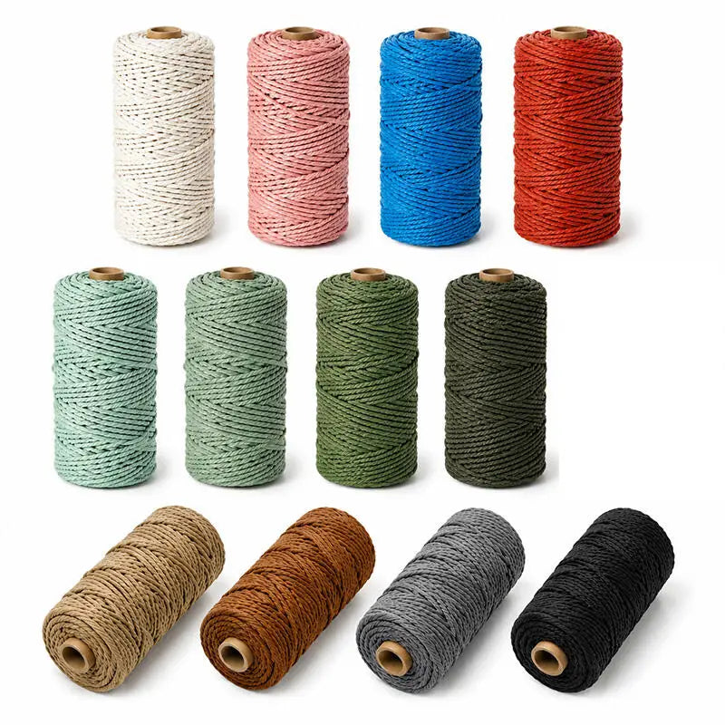 corde macramé coton nylon blanc rose bleu rouge vert marron gris