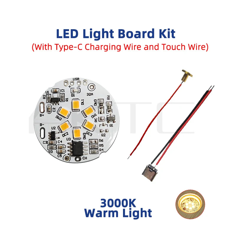 plaque led nuit blanc circulaire rechargeable controle tactile 3000k 6000k cct