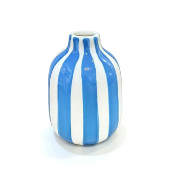 vase porcelaine rayures horizontales bleu blanc rose jaune rouge moderne minimalisteintérieur décoration fleurs