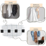 porte serviettes moderne adhésif acier inoxydable noir fixe salle bains bain cuisine