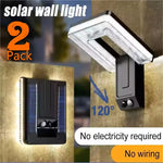 lampe murale solaire pliable détecteur mouvement panneau led noir bleu moderne ip65 abs