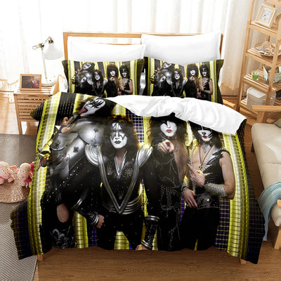 Housse de couette une place personnalisable 3D rock bande dessinée Ombre Interieur