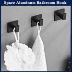 porte serviettes adhésifs modernes noir mat crochets alliage aluminium minimaliste salle bain cuisine