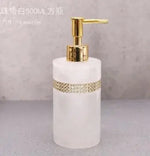 distributeur savon huiles essentielles moderne élégant blanc noir marbré set accessoires