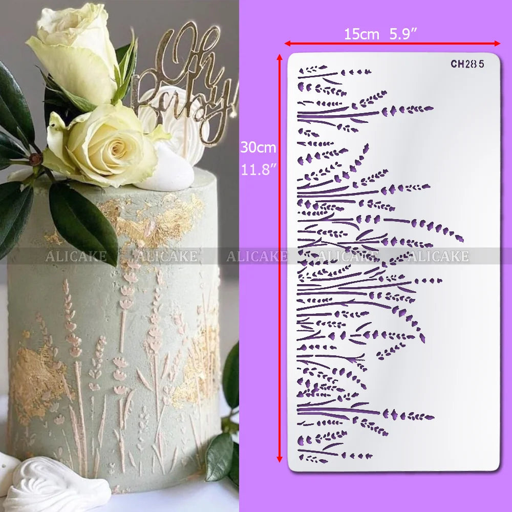 gabarit cuisine blanc floral moderne respectueux environnement outil pâtisserie décoration gâteau fondant mariage anniversaireOpaque
