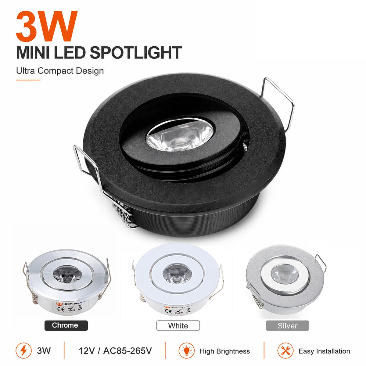 petit spot led encastré rond aluminium transformateur armoire cuisine salon moderne