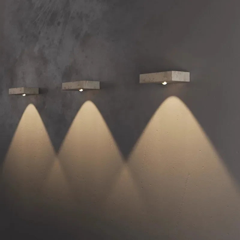 lampe murale moderne pierre naturelle gris clair éclairage quotidien 3000K fixé mur minimalisteintérieur decoration