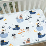 drap berceau imperméable coton reutilisable rayures ours lapins animaux coeurs clips