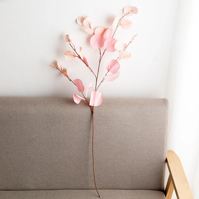 décoration intérieure branche artificielle feuilles rondes couleur automne naturelle minimaliste 87cm