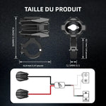 projecteurs led antibrouillard moto tout terrain interrupteur stroboscopique mode flash blanc jaune moderne
