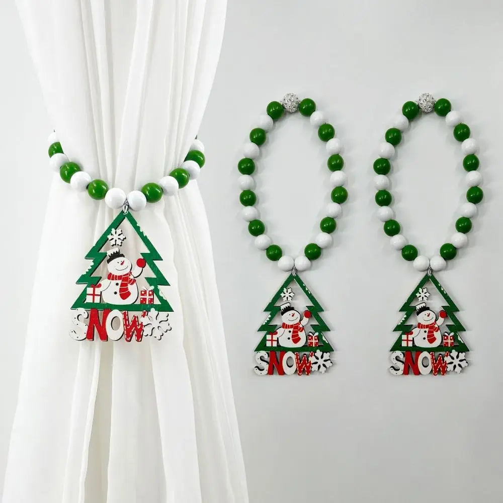 bracelets fenêtre noël arbre décoration flocons snow clips vert blanc rouge festive seasonal