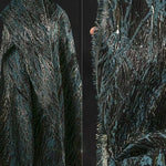 tissu jacquard satin doré 3d vert élégant brillant polyester coudre robe occasion festive respectueux