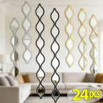 miroirs muraux adhésifs modernes noir doré blanc asymétriques décoratifs chambre salon