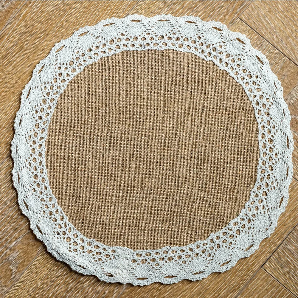 serviettes table beige blanc tissu naturel franges rustique chic noël mariage fêtes anniversaire