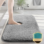 tapis bain antidérapant lavable machine couleur unie polyester marron gris blanc moderne