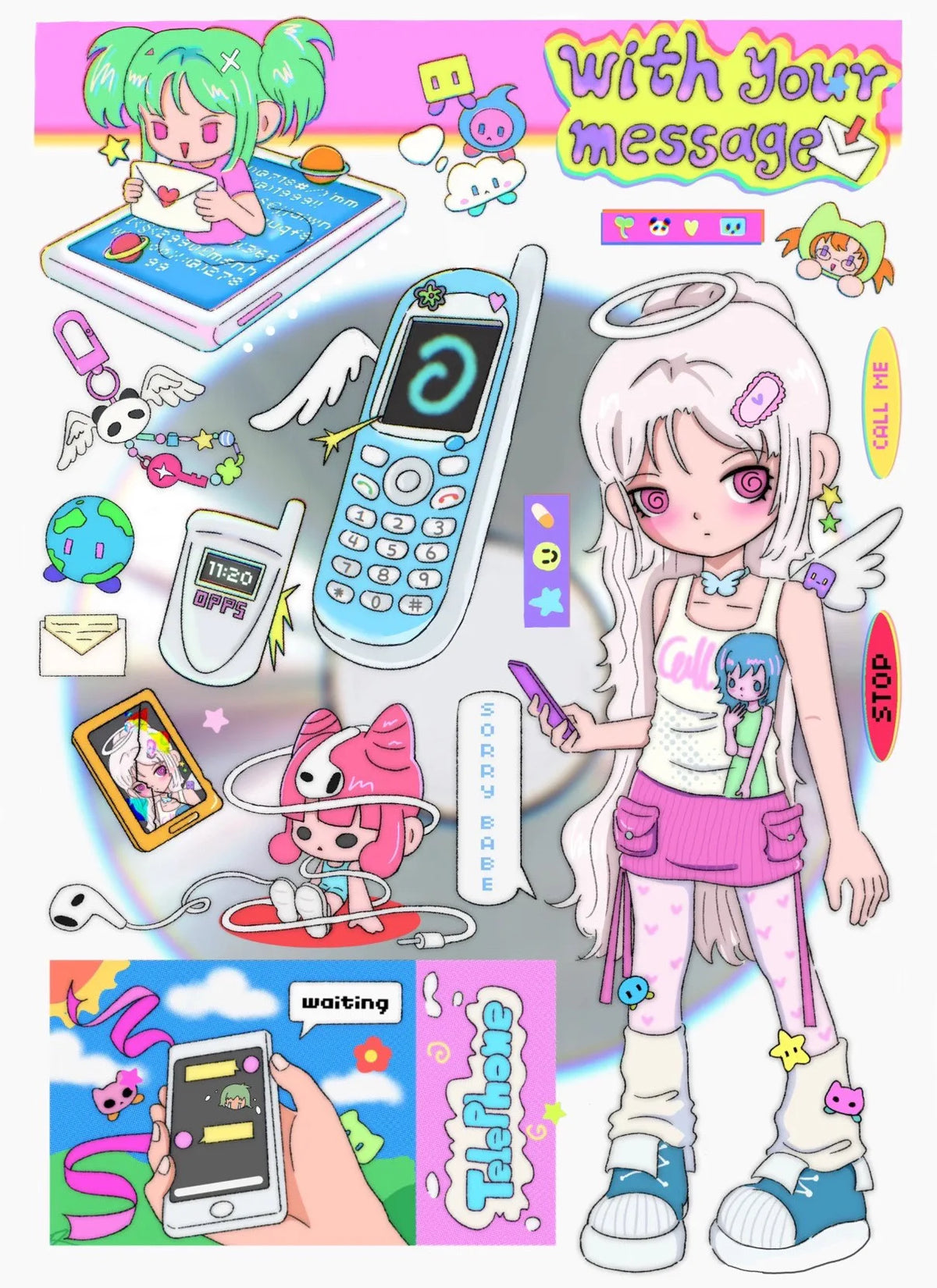 sticker collection pop musiciennes rétro candy colors vinyl stickers anime inspiré