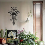 décoration murale moderne symbole viking noir adhésif abstraitintérieur art mural