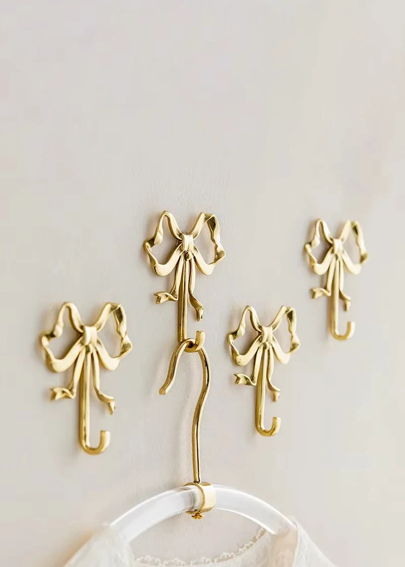 porte sacs décoratif or ruban noeud argent bronze opacité vintage