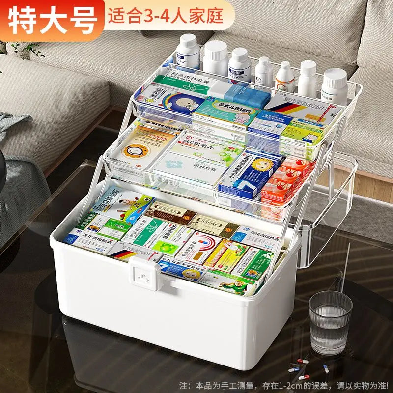 boîte rangement médicaments transparente moderne poignée blanc rose respectueuse environnement