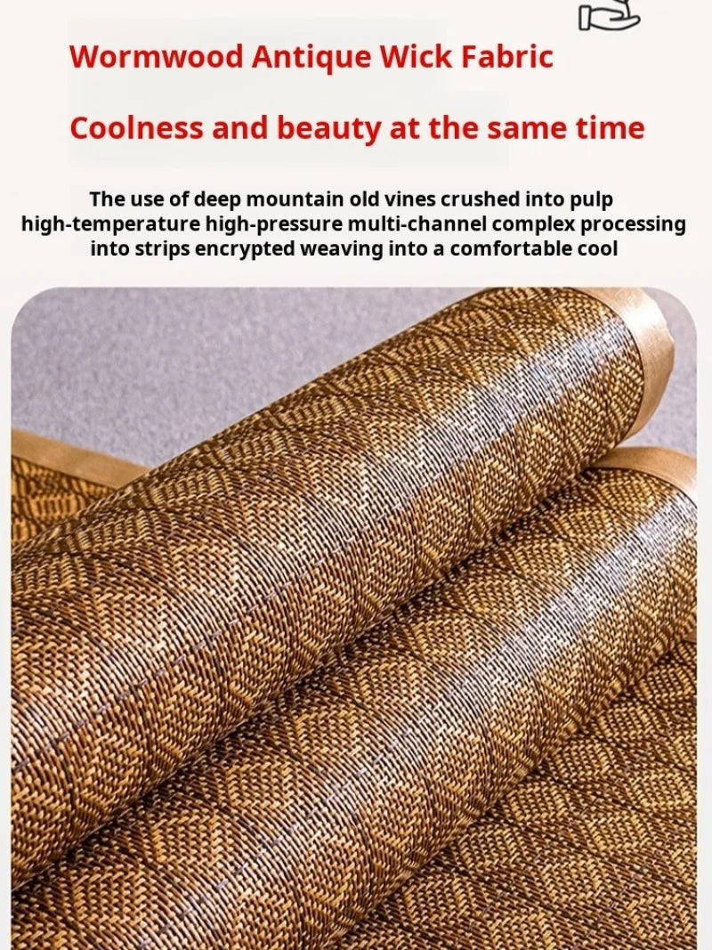 tapis couchage marron quadrillé confortable tissage traditionnel oreillers couverture asiatique chambre coucher