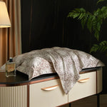 drap lit vert clair blanc motif feuilles bambou coton doux coton naturel