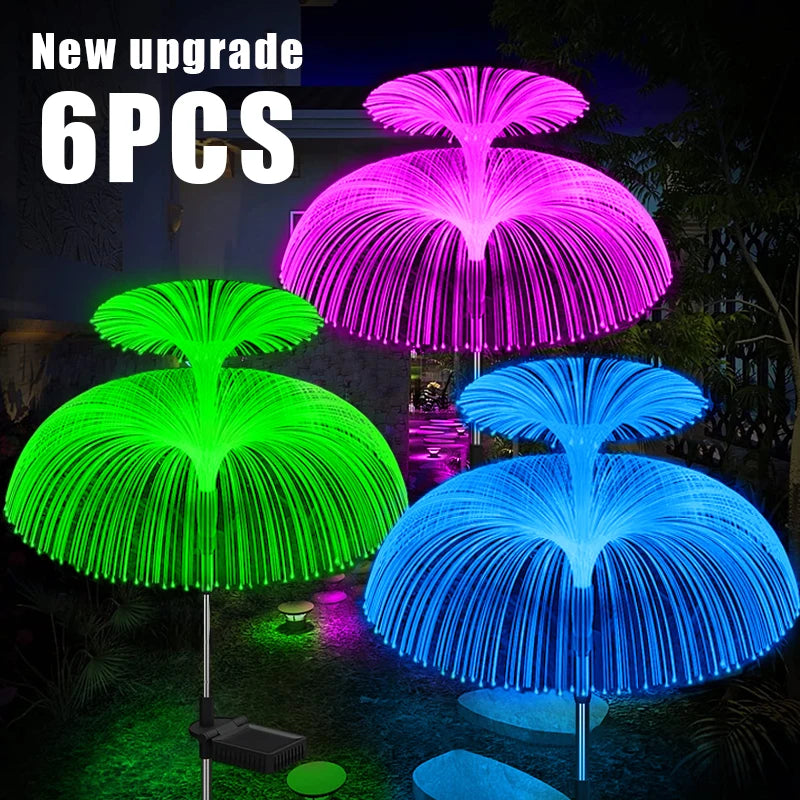 lumière solaire moderne fibre vert bleu rose jardin extérieur autoinstallation led ip65