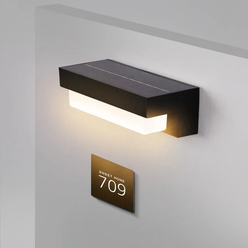 applique murale led moderne noire ip65 solaire 32cm couleurs lumière