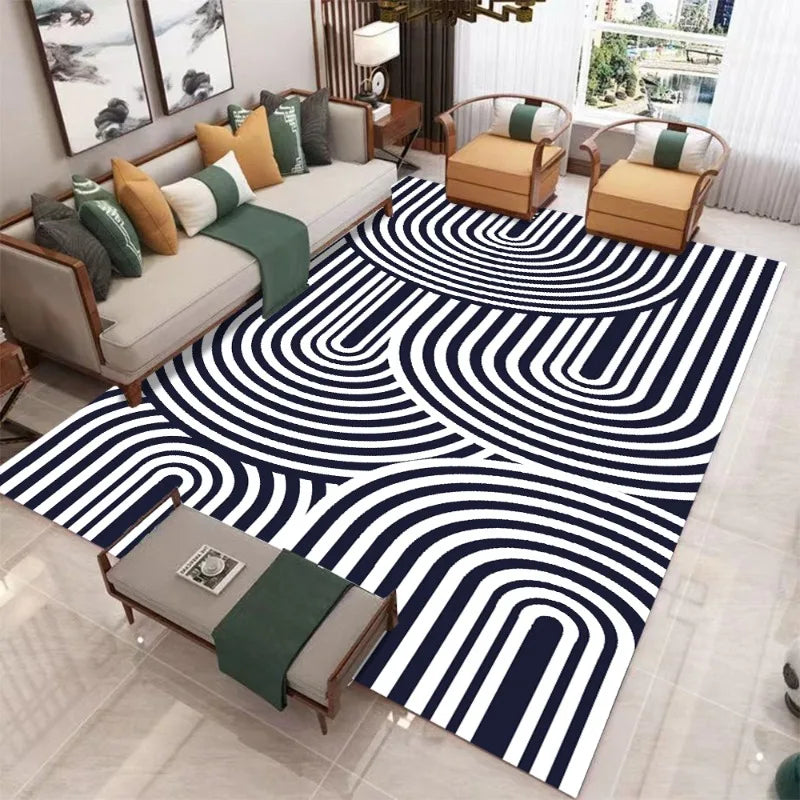 tapis moderne géométrique orange blanc noir vert bleu violet jaune rougeextérieur chambre moderne