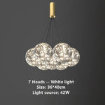 Suspension lumineuse moderne boules verre transparentes intérieur doré élégante plafonnier LED chambre restaurant