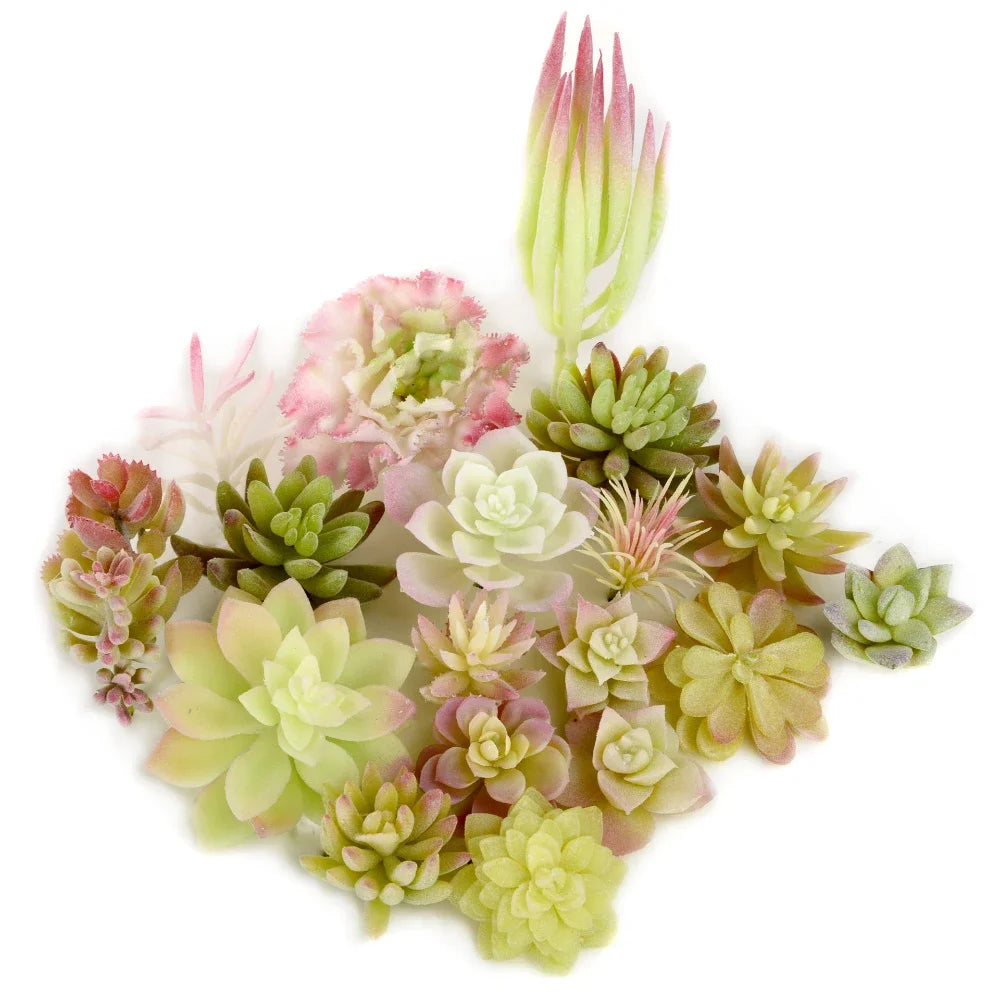 plante succulente artificielle réaliste petit bonsaï décoratif jardin maison vert rose blanc