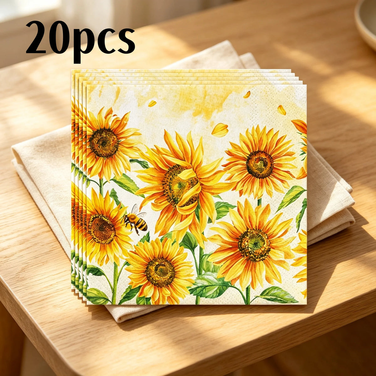 serviettes papier multicolores fleurs papillons illustration mariage anniversaire décoration table thé