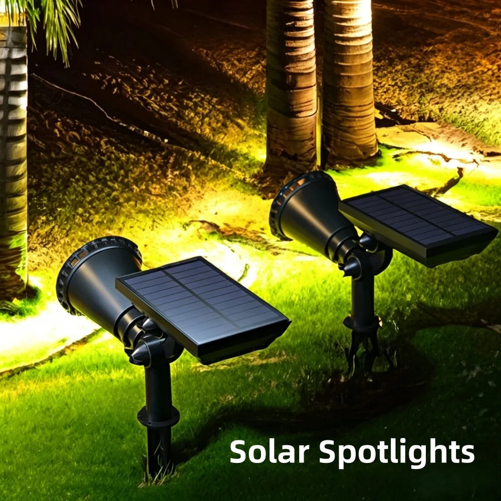 projecteur solaire led ip65 étanche moderne réglable jardin extérieur noir abs