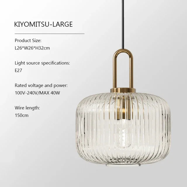 lampe suspendue transparente dorée rayures horizontales moderne filament câble électrique 90v 260v 249lm 2000lm
