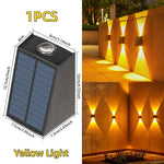 lampes murales solaires modernes led noires lumière jaune ip65 étanchesextérieur minimalistes