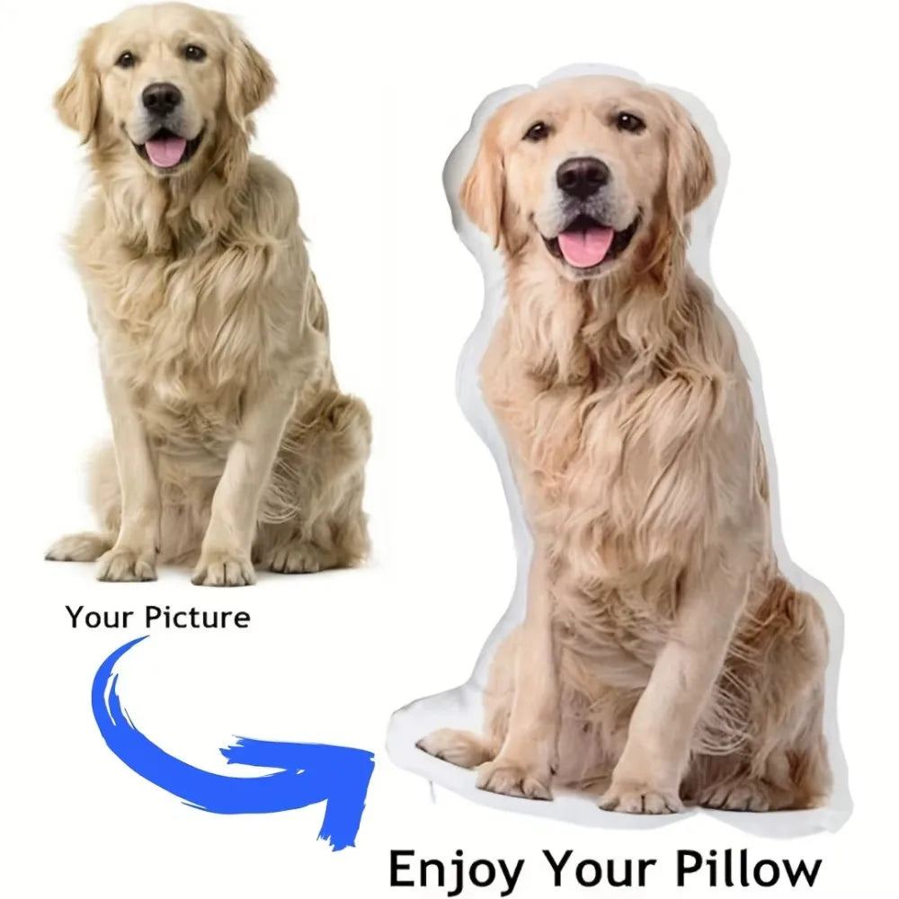 coussin personnalisé chien chat orange blanc marron imprimé lavable moderne oblong adultes