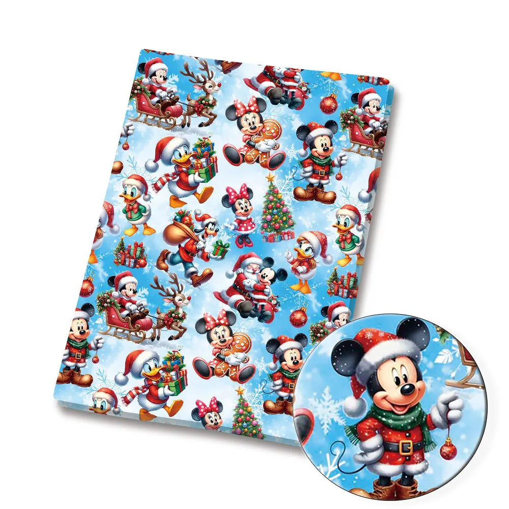 serviette table coton motif dessin animé personnages disney Noël textile maison enfant bleu