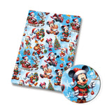 serviette table coton motif dessin animé personnages disney Noël textile maison enfant bleu