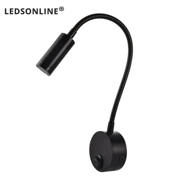 lampe murale led flexible interrupteur lecture éclairage chambre moderne noir