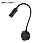 lampe murale led flexible aluminium lecture chevet moderne blanc noir argent