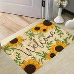 tapis d'entrée moderne fleurs tournesols bienvenue 30x50cm 40x60cm 50x80cm résistant antidérapant