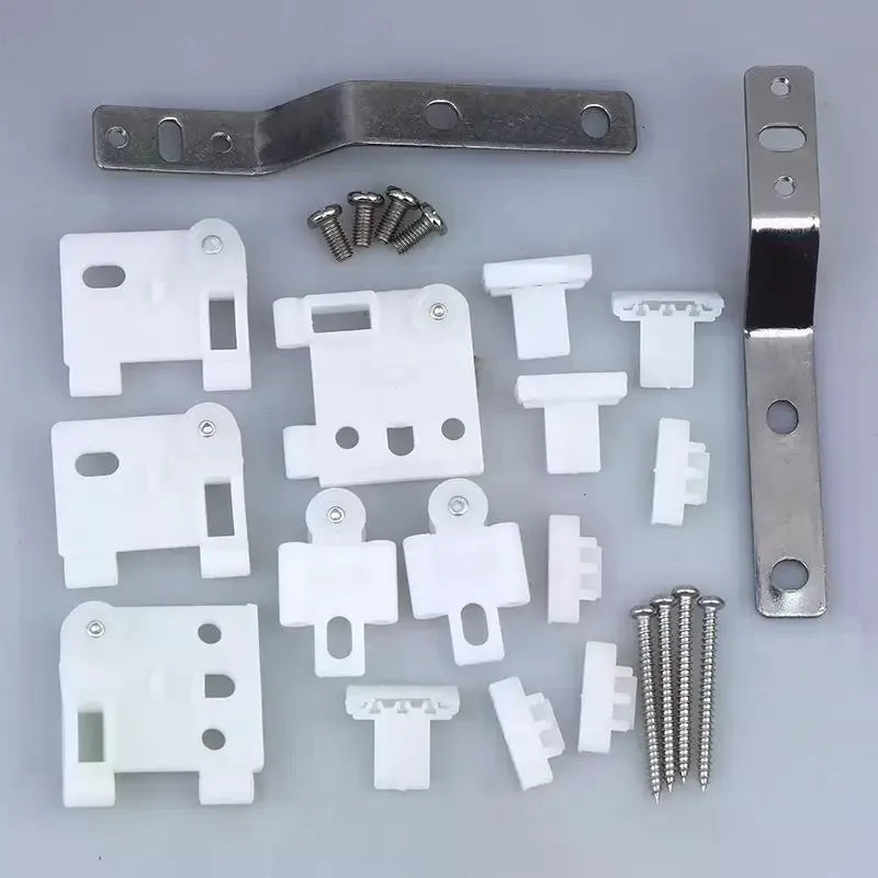 kit fixation rideau barres vis pratique blanc gris métallisé fonctionnelextérieur