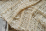 tissu mousseline rose blanc vintage romantique pli fronce dentelé occasion mariage 100 polyester